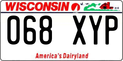 WI license plate 068XYP