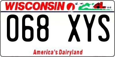 WI license plate 068XYS