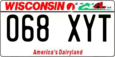 WI license plate 068XYT