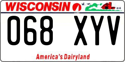 WI license plate 068XYV