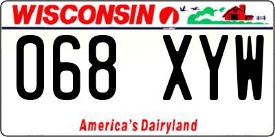 WI license plate 068XYW