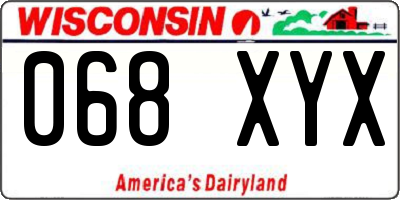 WI license plate 068XYX