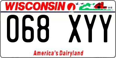 WI license plate 068XYY