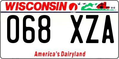 WI license plate 068XZA