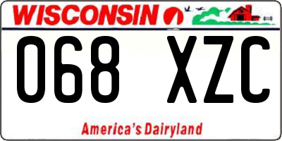 WI license plate 068XZC