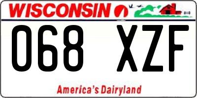 WI license plate 068XZF