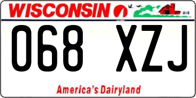 WI license plate 068XZJ