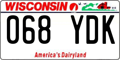 WI license plate 068YDK