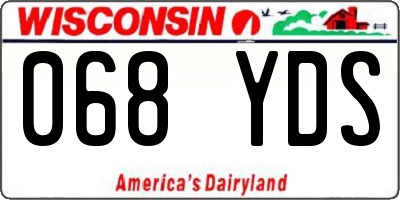 WI license plate 068YDS