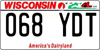 WI license plate 068YDT