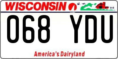 WI license plate 068YDU