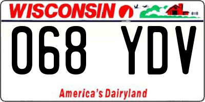WI license plate 068YDV