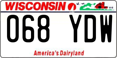 WI license plate 068YDW