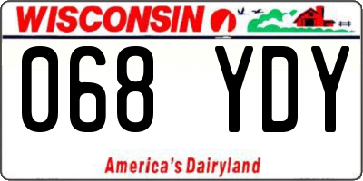WI license plate 068YDY