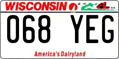 WI license plate 068YEG