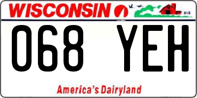 WI license plate 068YEH