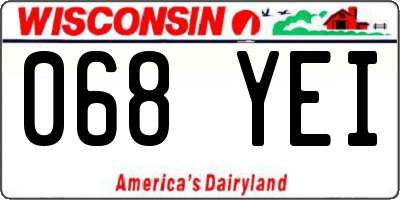 WI license plate 068YEI