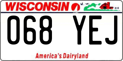 WI license plate 068YEJ