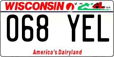 WI license plate 068YEL