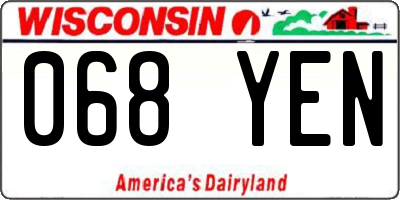 WI license plate 068YEN