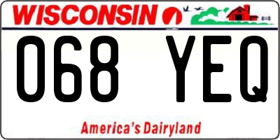 WI license plate 068YEQ