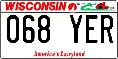 WI license plate 068YER