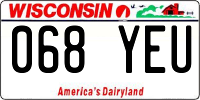 WI license plate 068YEU