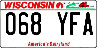 WI license plate 068YFA