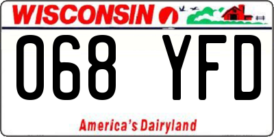 WI license plate 068YFD