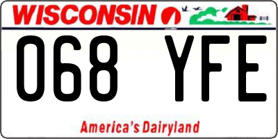 WI license plate 068YFE