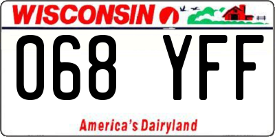 WI license plate 068YFF