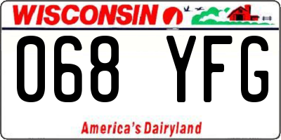 WI license plate 068YFG