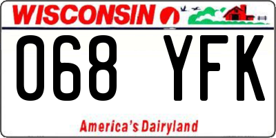 WI license plate 068YFK