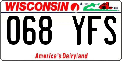 WI license plate 068YFS