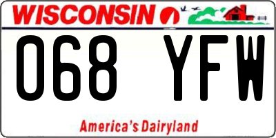 WI license plate 068YFW