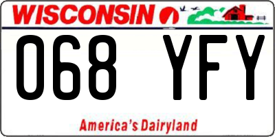 WI license plate 068YFY