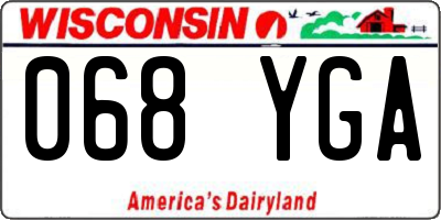 WI license plate 068YGA