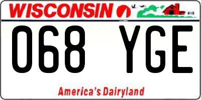 WI license plate 068YGE