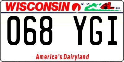 WI license plate 068YGI