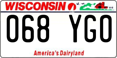 WI license plate 068YGO