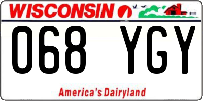WI license plate 068YGY