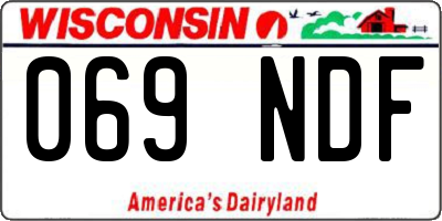 WI license plate 069NDF