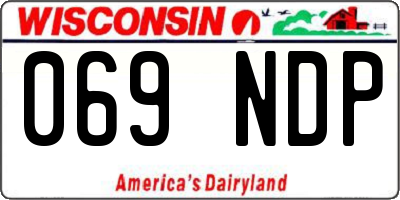 WI license plate 069NDP