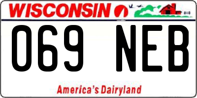 WI license plate 069NEB
