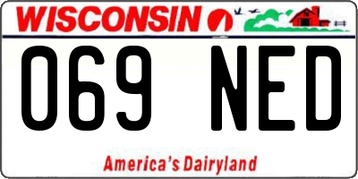 WI license plate 069NED