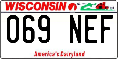 WI license plate 069NEF