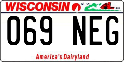 WI license plate 069NEG