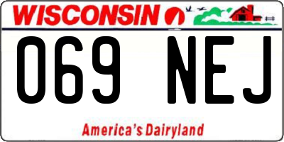 WI license plate 069NEJ