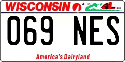 WI license plate 069NES