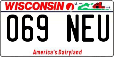 WI license plate 069NEU